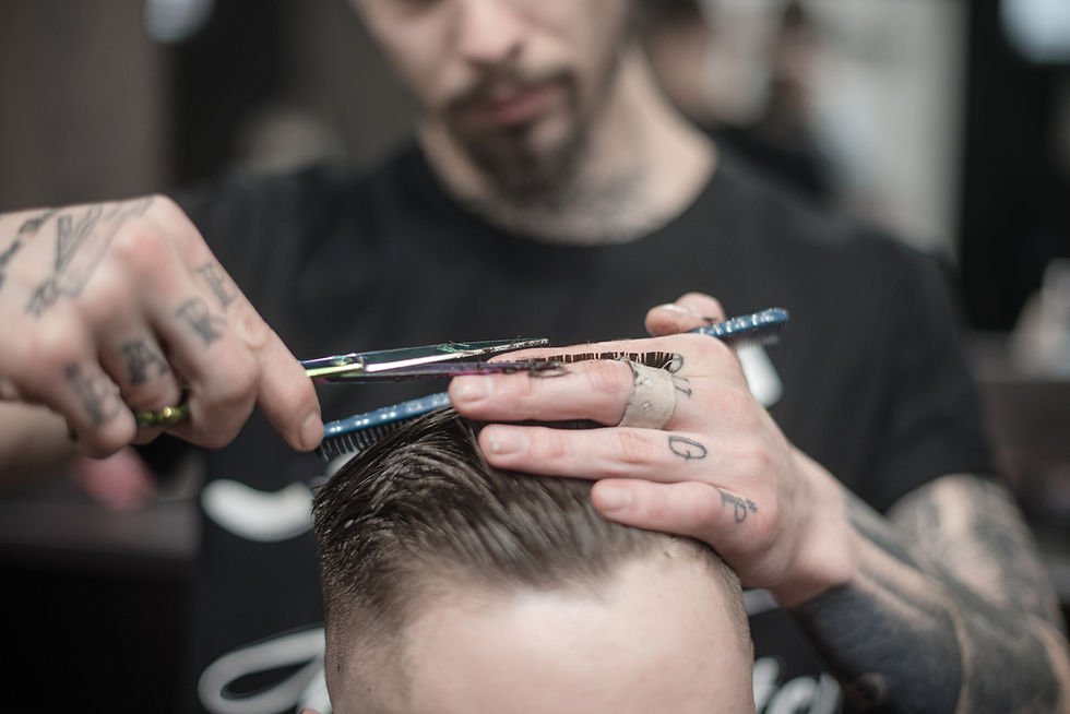 Barber at work